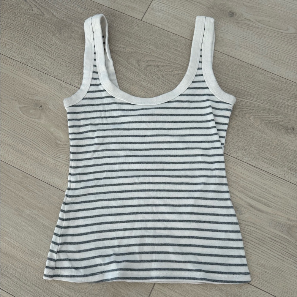 Abercrombie & Fitch Black and White Striped Tank Top